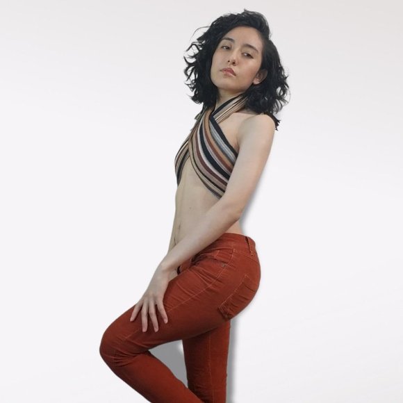 Orange Corduroy Low Waisted Zara Pants - Picture 3 of 4